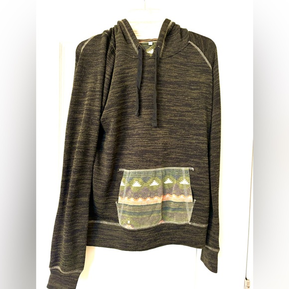 Western Panhandle Green Medium Hoodie Southwest jacket pockets olive army green - Picture 2 of 15